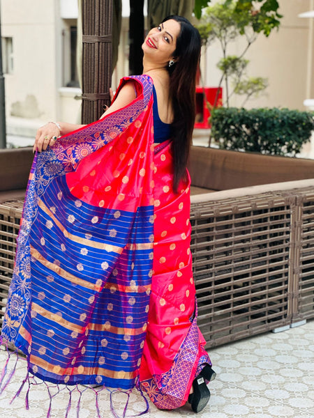 Reena Dwivedi In Banarsi Sari. Available In 4 Colours.