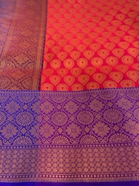 Roopa Mohan In Royal Blue Kanjivaram Silk Saree With Copper Zari Work. Available in 5 Colours.