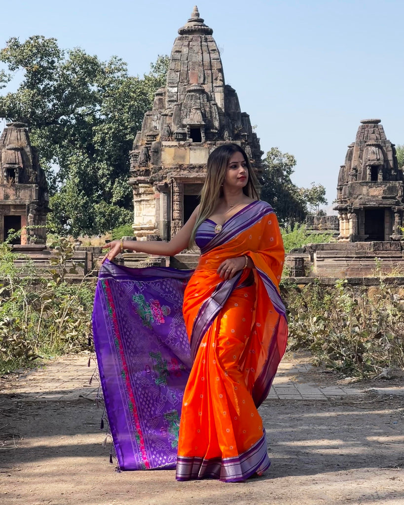 Purple handwoven paithani saree – WEAR COURAGE