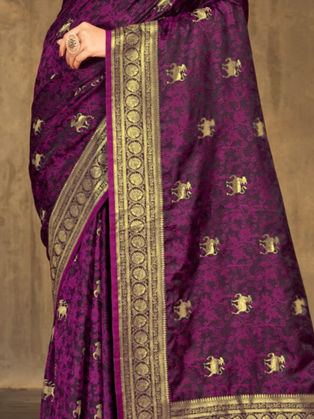 Shiksha Raghuvanshi In Handmade Red Banarsi Silk Designer Saree. Available in 4 colours.