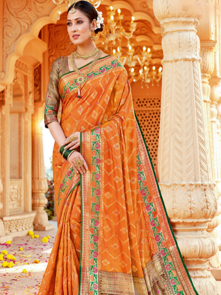 Banarsi Silk Saree. Available In 6 Colours.