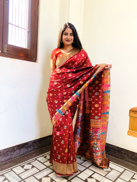 Komal Kandoi In Banarsi Silk Saree. Available In 6 Colours.