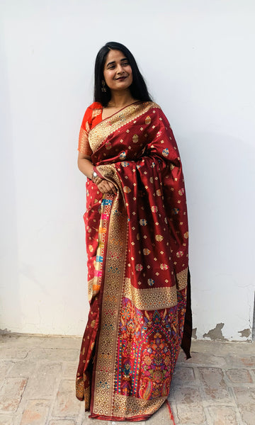 Komal Kandoi In Banarsi Silk Saree. Available In 6 Colours.