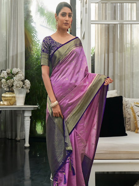 Banarsi Silk Saree. Available in 6 colours.