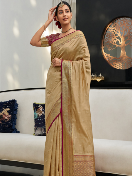 Banarsi Silk Saree. Available in 6 colours.