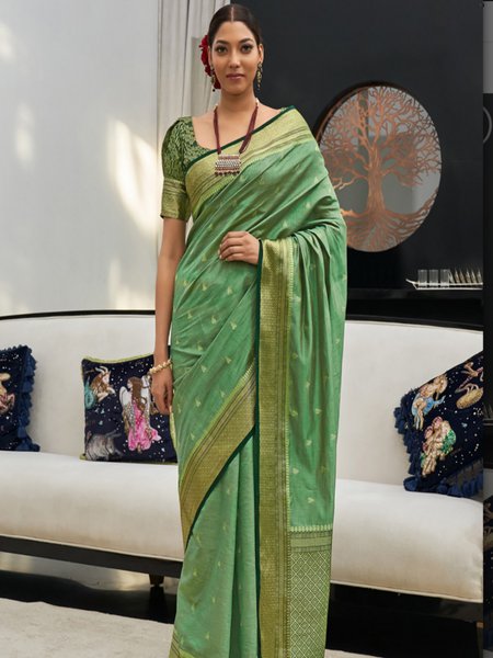 Banarsi Silk Saree. Available in 6 colours.