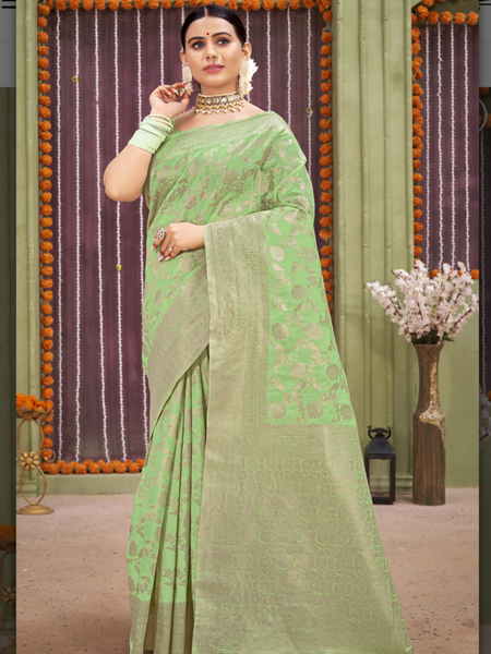 Designer Blended Linen Saree. Available in 6 Colours.