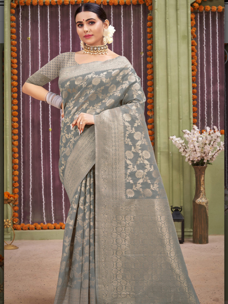 Designer Blended Linen Saree. Available in 6 Colours.