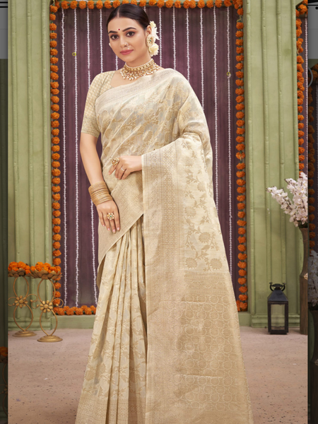 Designer Blended Linen Saree. Available in 6 Colours.