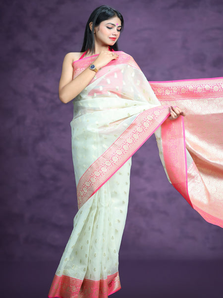 Reena Dwivedi In Kota Doria Saree. Available In 2 Colours.