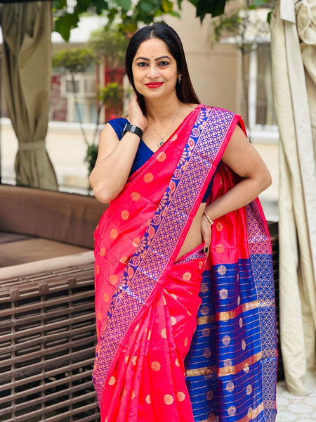 Reena Dwivedi In Banarsi Sari. Available In 4 Colours.