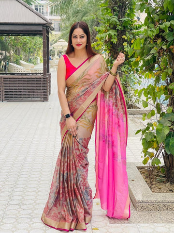 Reena Dwivedi In Brown Chanderi Cotton Silk Self Design Saree