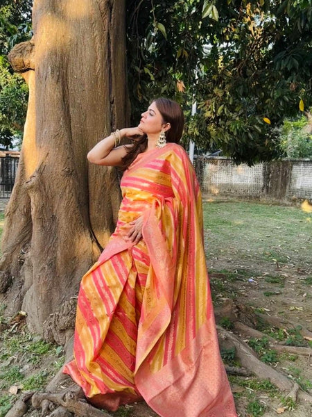 Naveena Kapoor In Banarsi Saree. Available in 6 Colours