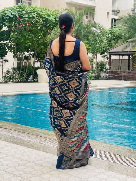 Reena Dwivedi In Banarsi Silk Saree. Available In 6 Colours.