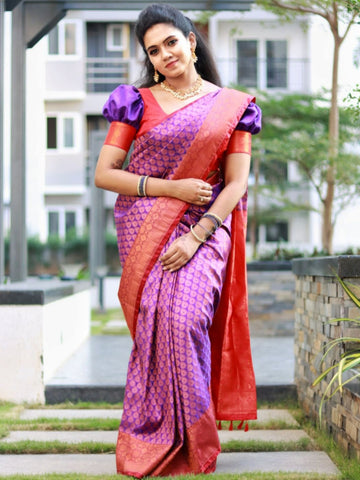 Roopa Mohan In Royal Blue Kanjivaram Silk Saree With Copper Zari Work. Available in 5 Colours.