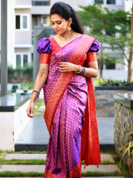 Roopa Mohan In Royal Blue Kanjivaram Silk Saree With Copper Zari Work. Available in 5 Colours.