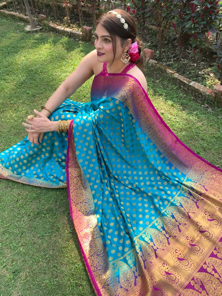 Naveena Kapoor In Banarsi Silk Saree. Available In 8 Colours.